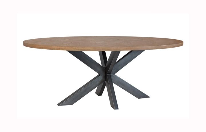 Dining Tables - Marconi Patterned Oak 200cm Oval Table