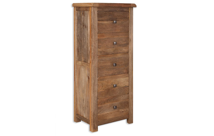 Mango Chest Of Drawers - Chennai Solid Mango 5 Drawer Wellington