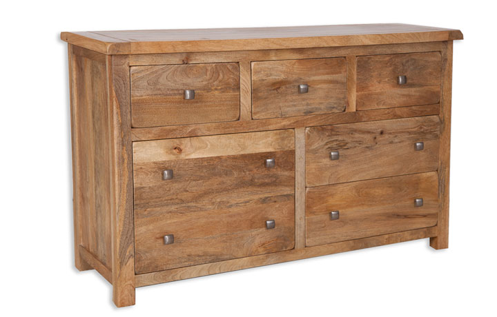 Mango Chest Of Drawers - Chennai Solid Mango 3 Over 4 Wide Chest