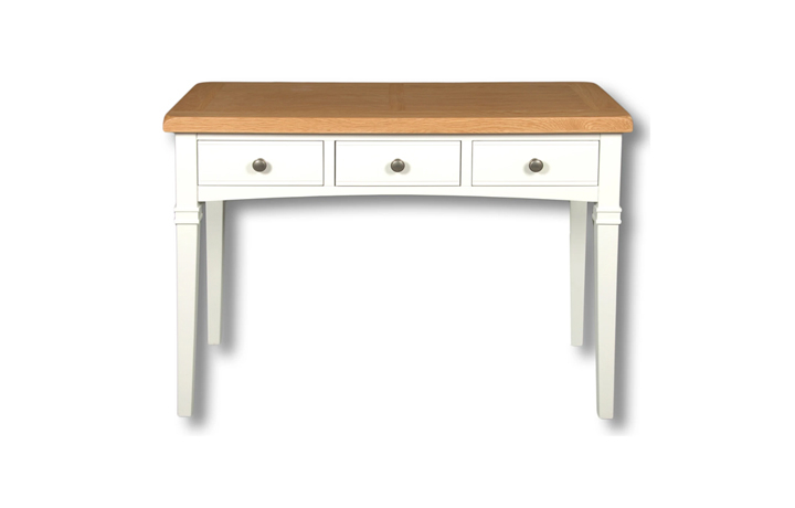 Suffolk Painted Collection White & Grey  - Suffolk Painted 3 Drawer Dressing Desk