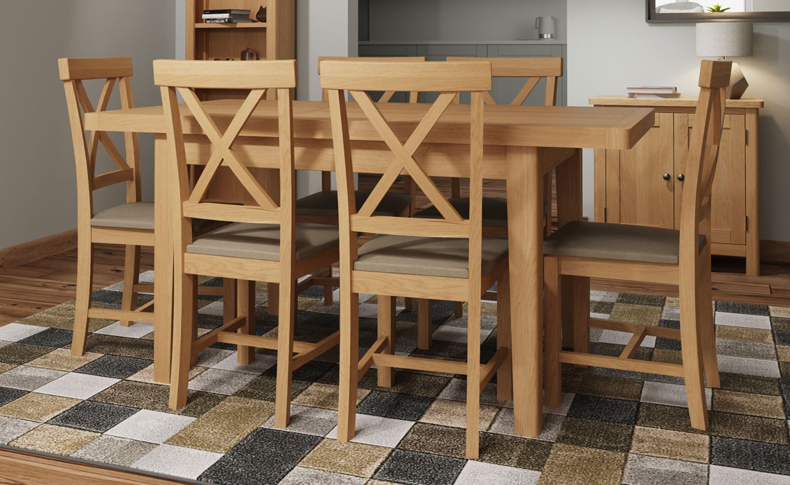 Woodbridge Oak Collection  - Woodbridge Oak 120-160cm Extending Table