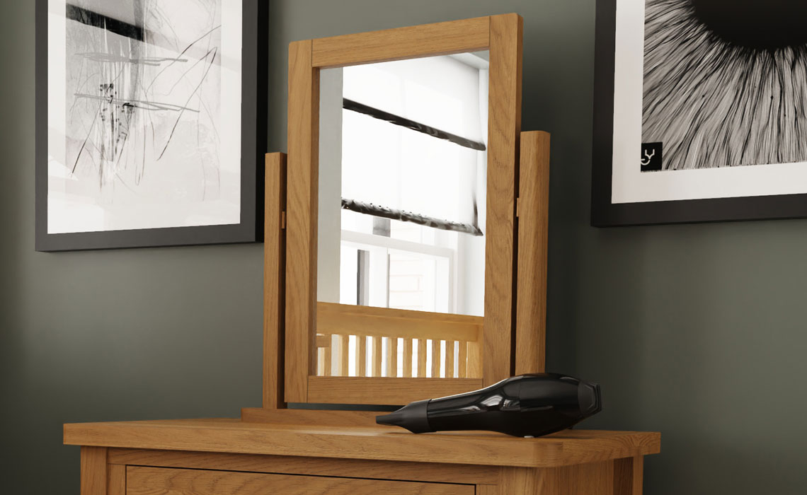 Woodbridge Oak Collection  - Woodbridge Oak Dressing Table Trinket Mirror