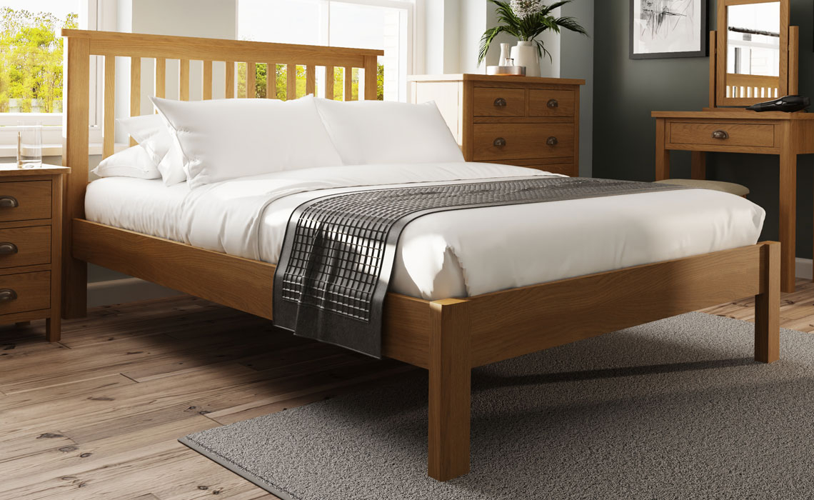 5ft Kingsize Hardwood Bed Frames - Woodbridge Oak Bed Frames - 2 Sizes