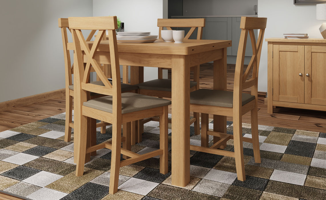 Oak Dining Tables - Woodbridge Oak 85-170cm Flip Top Extending Table