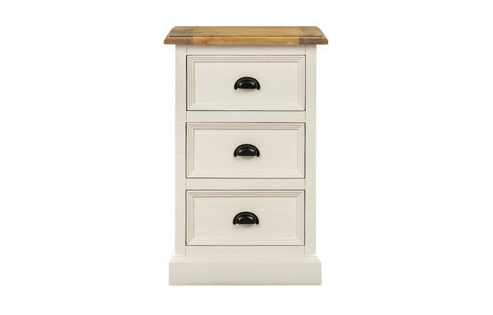 Thetford Painted Pine Range - Thetford Painted 3 Drawer Bedside Cabinet