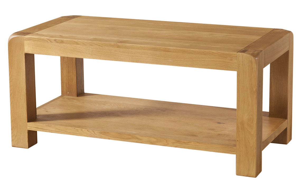 Oak Coffee Tables - Tunstall Oak Coffee Table With Shelf