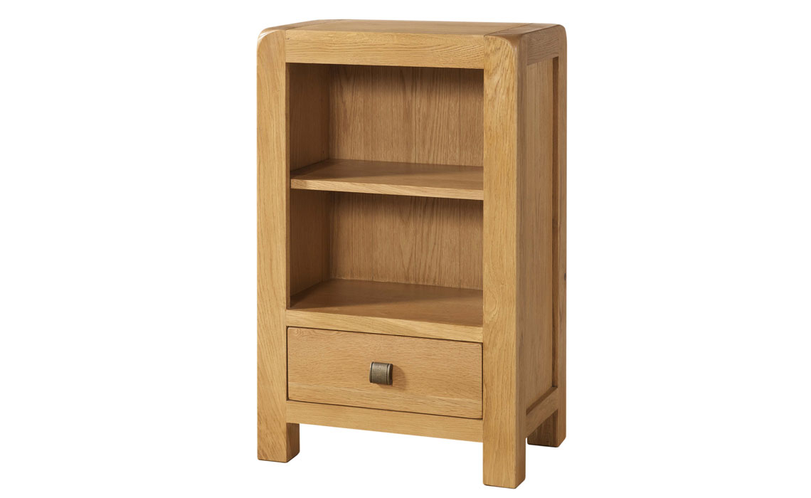 Tunstall Oak Collection - Tunstall Oak Small Bookcase With Drawer