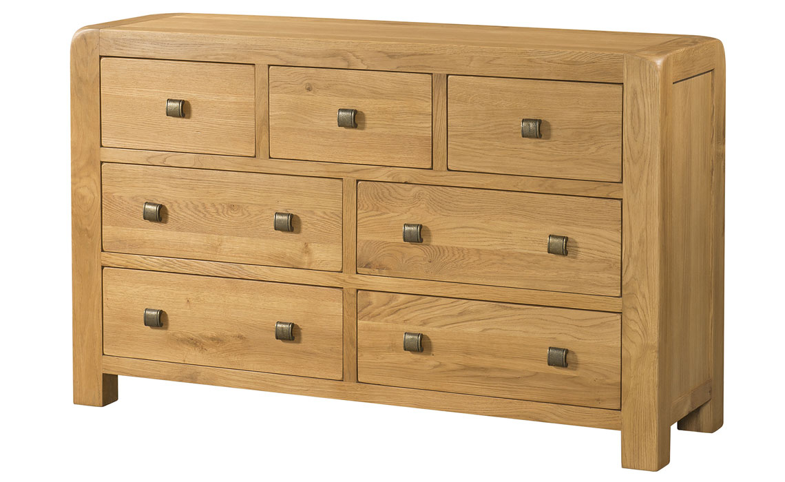 Oak Chest Of Drawers - Tunstall Oak 3 Over 4 Chest Of Drawers