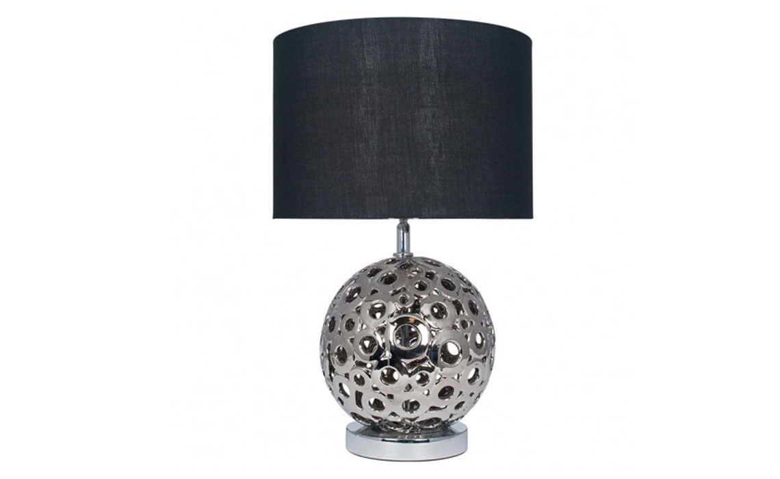 Lighting Range (PLL) - PLL204 Silver Ceramic Cut-Out Table Lamp