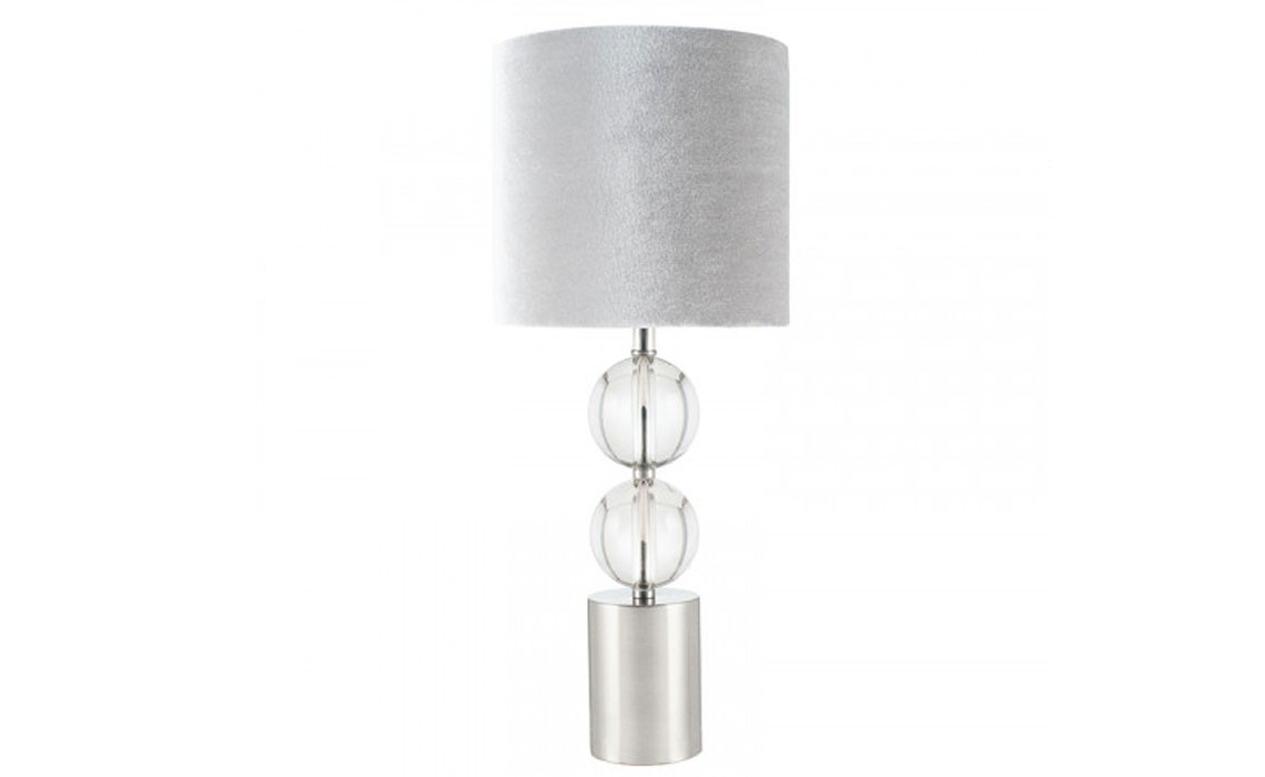 Lighting Range (PLL) - PLL213 Brushed Silver And Clear Glass Table Lamp