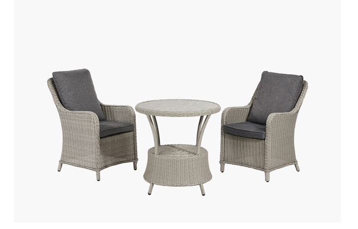 Slate & Stone Grey Outdoor Furniture Sets - Stone Grey Antigua Bistro Set with Ceramic Top