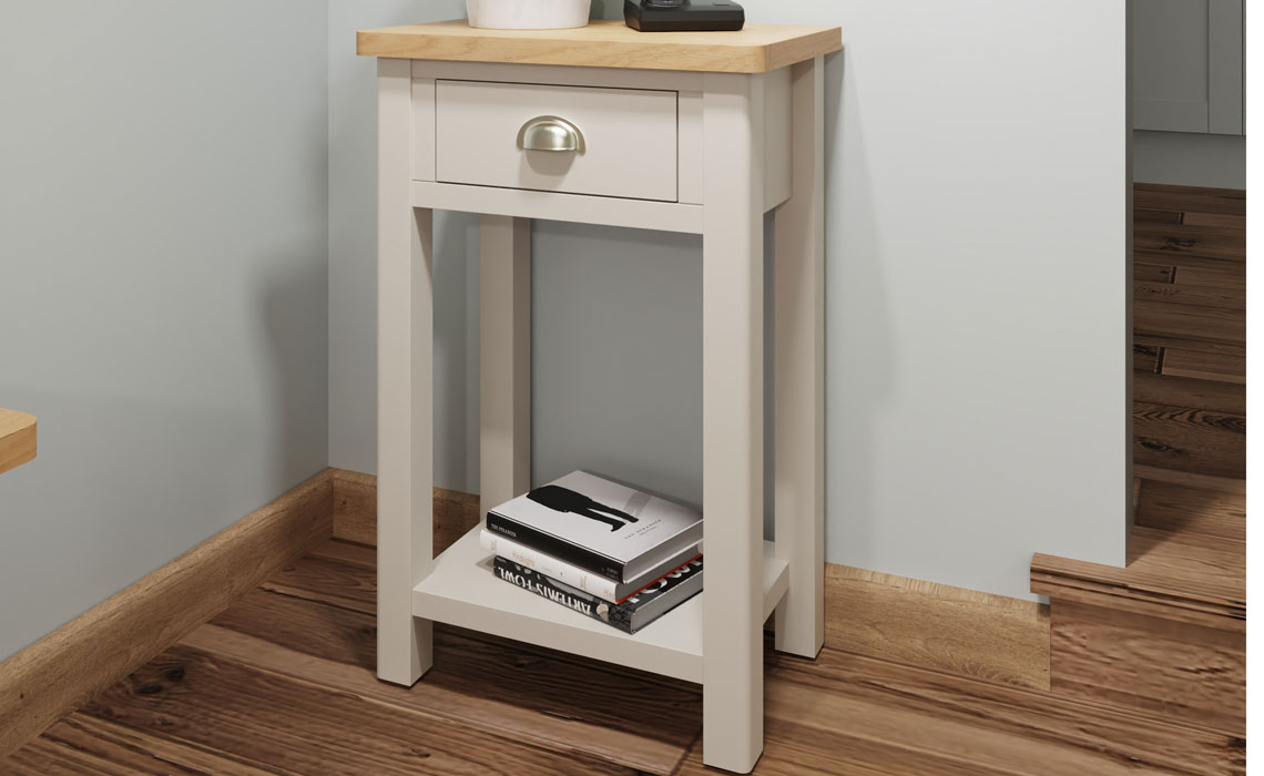 Consoles - Woodbridge Truffle Grey Painted Telephone Table