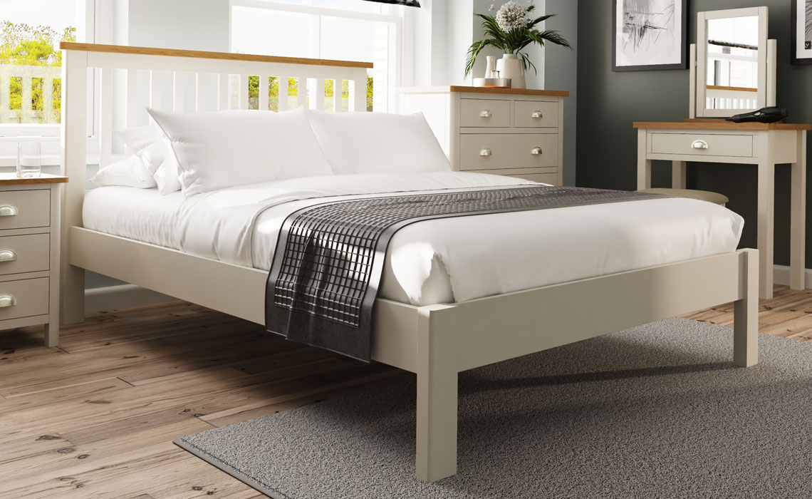 5ft Kingsize Hardwood Bed Frames - Woodbridge Truffle Grey Painted 5ft Kingsize Bed Frame