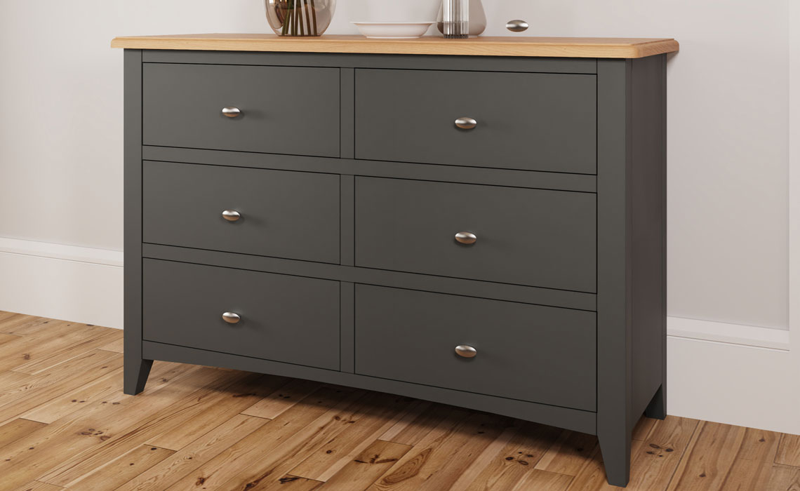 Chest Of Drawers - Columbus Grey Painted 6 Drawer Chest