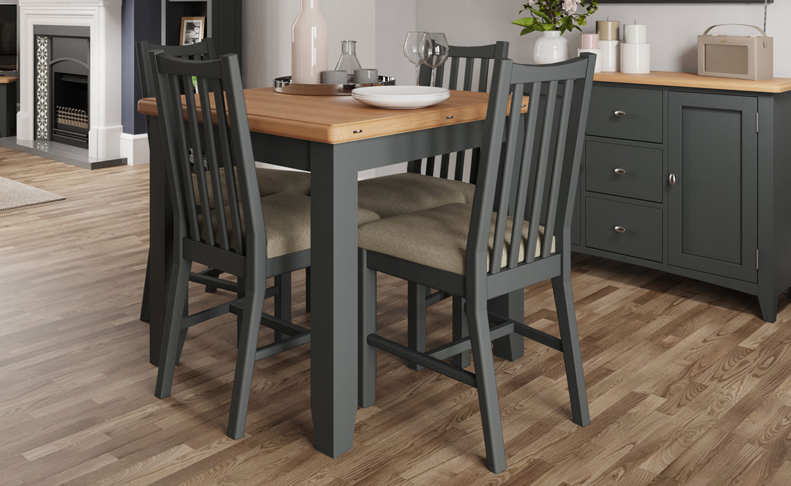 Dining Tables - Columbus Grey Painted 85-170cm Flip Top Extending Dining Table