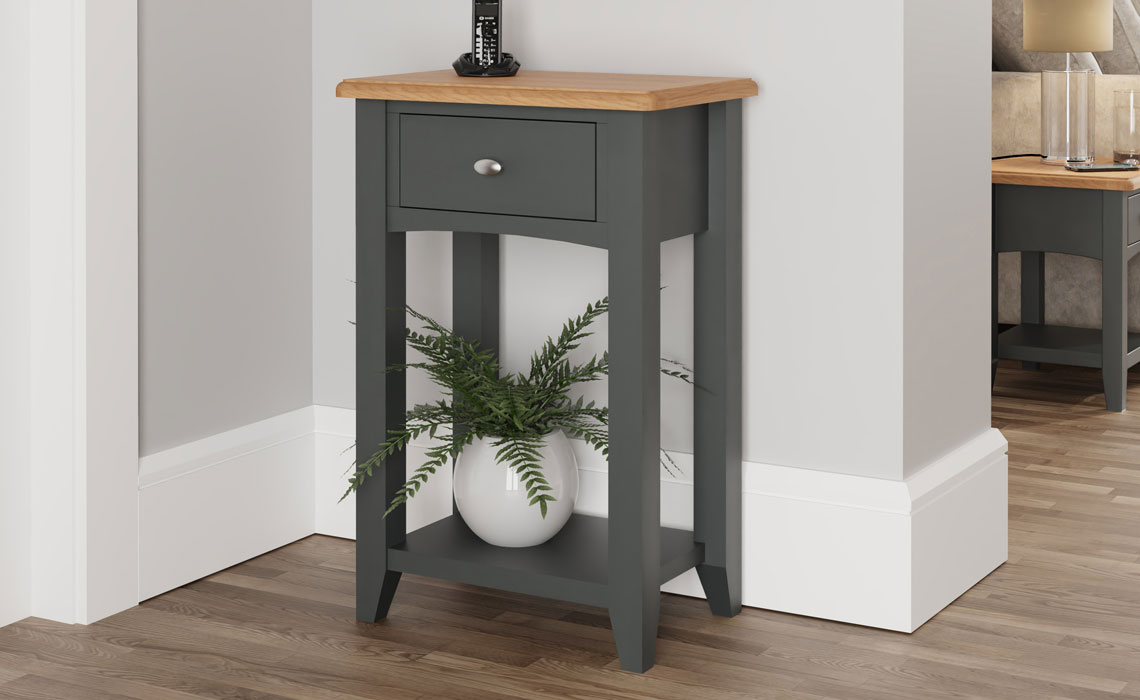 Consoles - Columbus Grey Painted Telephone Table