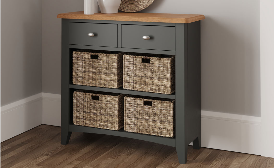 Sideboards & Cabinets - Columbus Grey Painted 2 Drawer 4 Basket Sideboard
