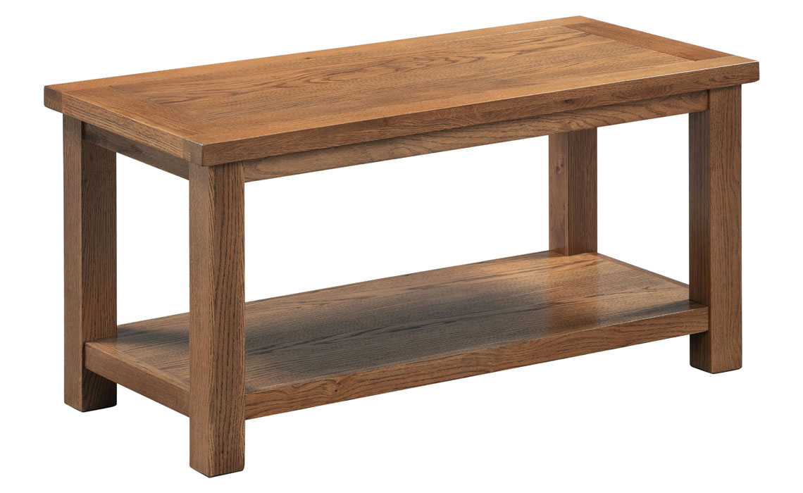 Coffee & Lamp Tables - Lavenham Rustic Oak Large Coffee Table With Shelf