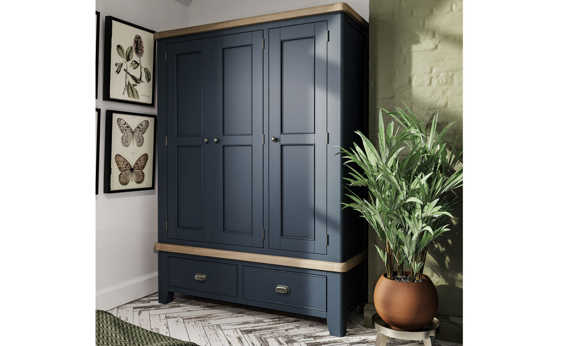 Painted 3 Door Wardrobes - Ambassador Blue 3 Door Wardrobe
