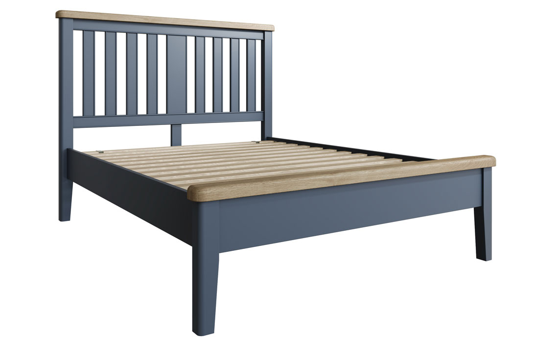 4ft6 Double Hardwood Bed Frames - Ambassador Blue Bed Frame With Slatted Headboard - 3 Sizes