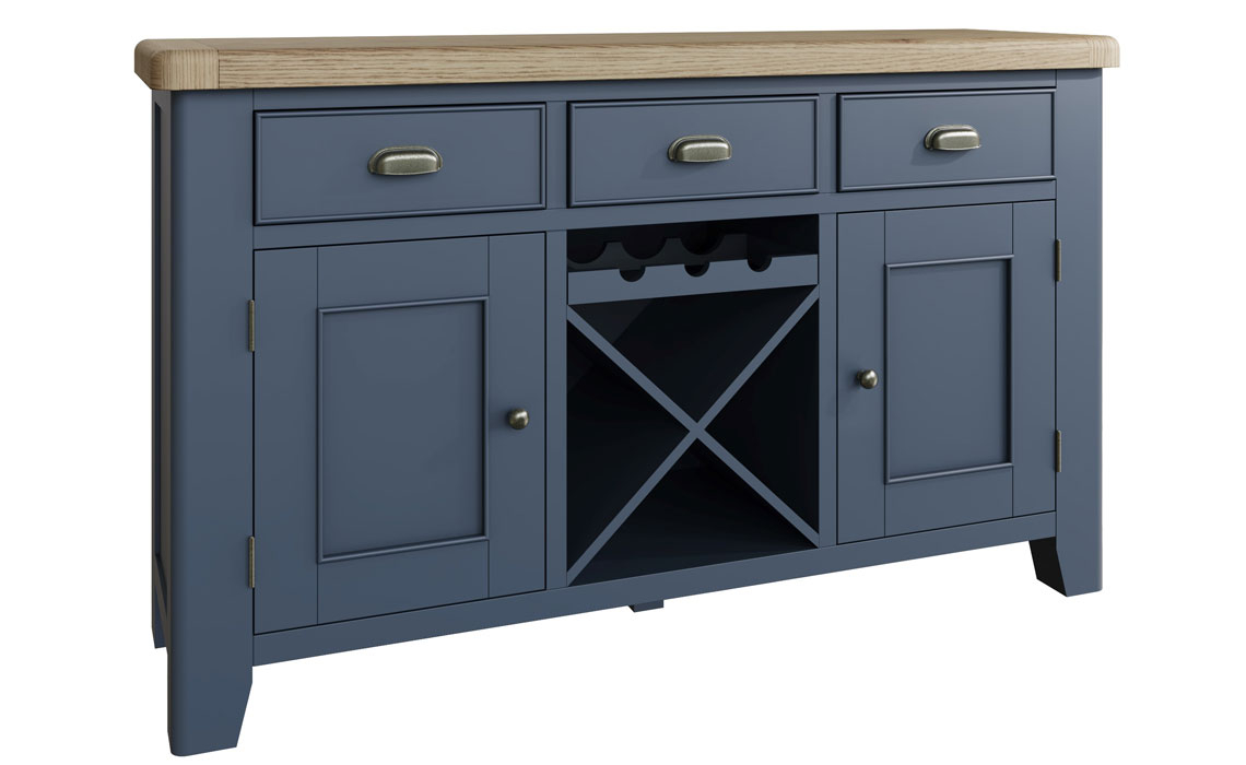 Sideboards & Cabinets - Ambassador Blue Large Sideboard With Wine Rack