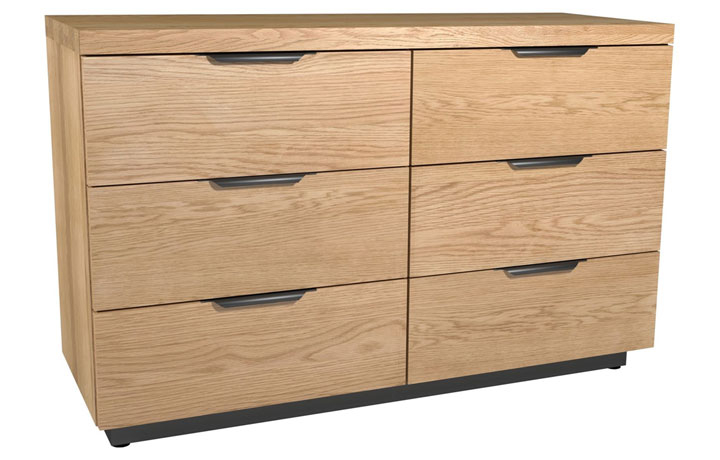 Oak Chest Of Drawers - Native Oak 6 Drawer Wide Chest