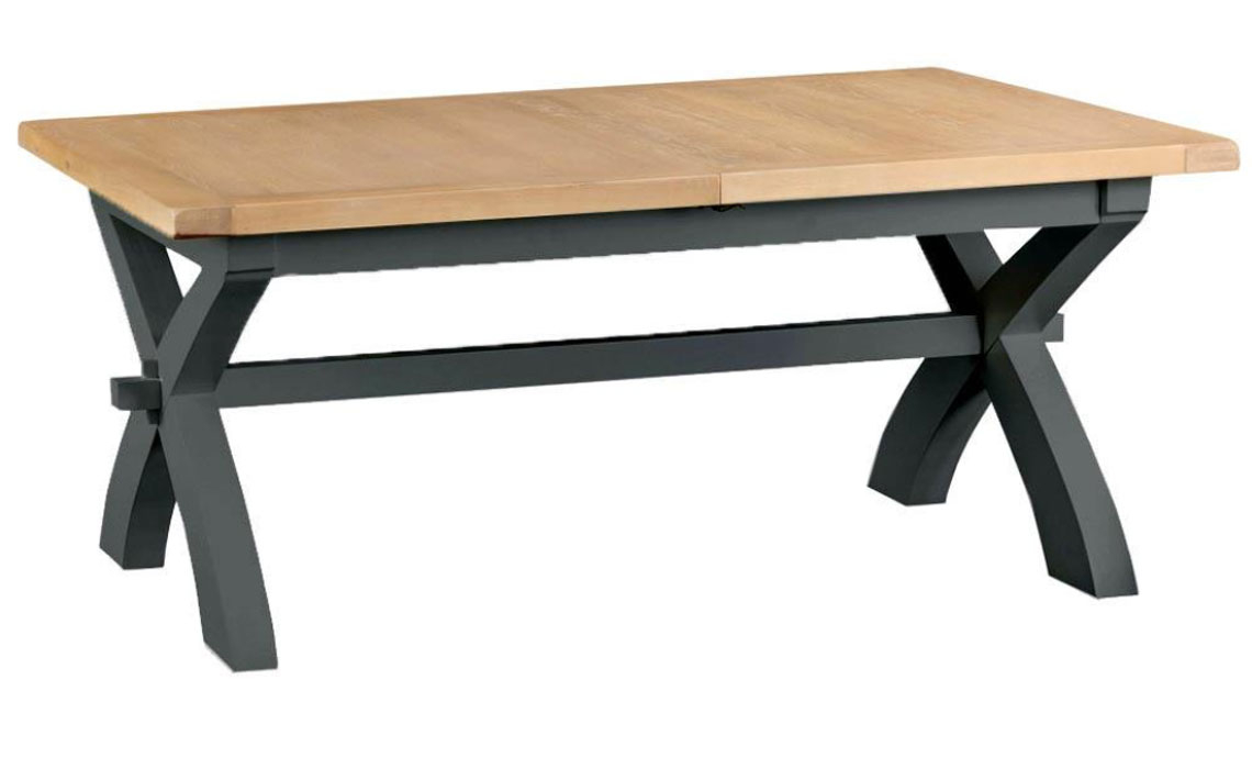Dining Tables - Regency Charcoal Painted 250-300cm Cross Leg Extending Dining Table