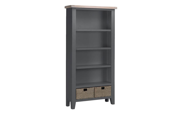 Bookcases - Regency Charcoal Painted Large Bookcase