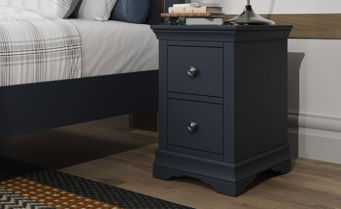Bedsides - Salthouse Midnight Blue Painted Bedside Cabinet
