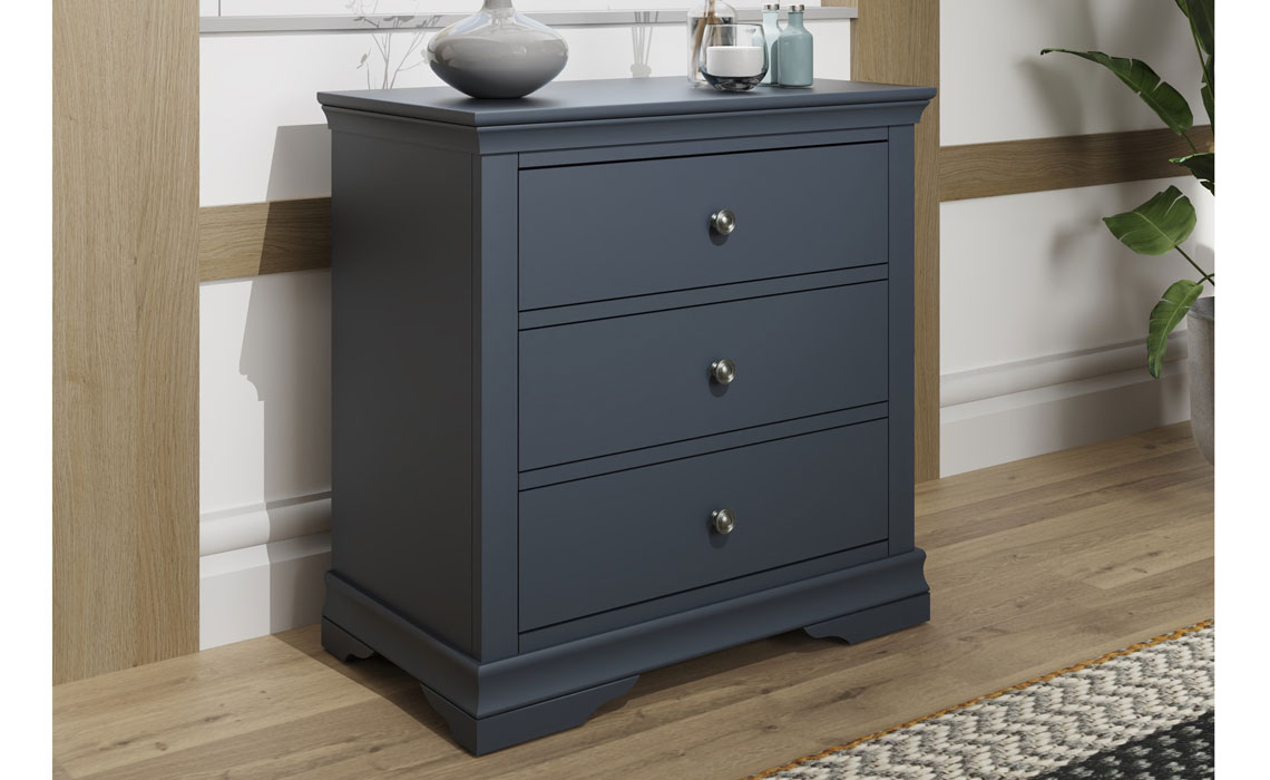 Chest Of Drawers - Salthouse Midnight Blue Painted 3 Drawer Chest