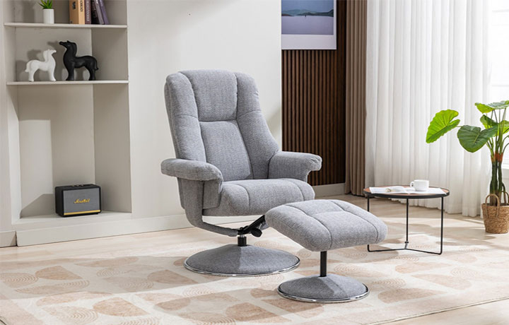 Accent Chairs & Stools - Archibald Wraparound Buttoned Fabric & Leather Wing Chair - 2 Colours