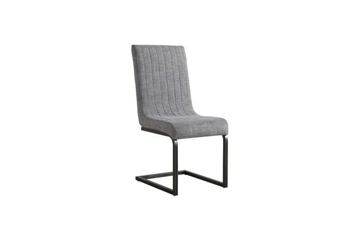 Silvasa Solid Mango Collection - Silvasa Oslo Fabric Cantilever Dining Chair Grey Fabric 