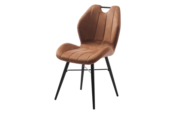 Mimoso Solid Mango Collection  - Rocco Dining Chair - Antique Tan PU Leather