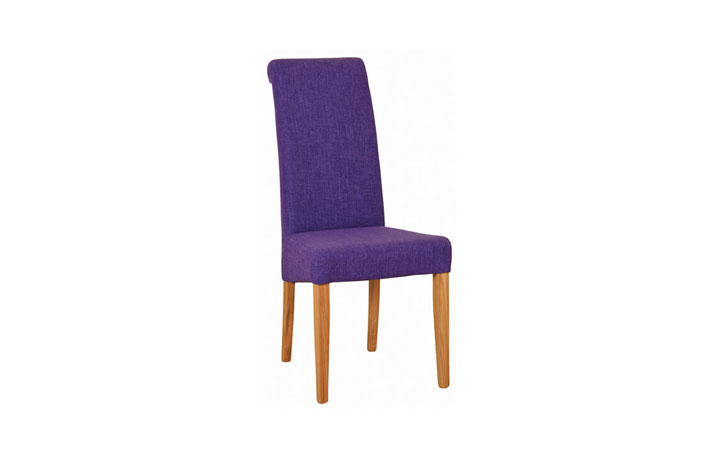 Lavenham Oak Furniture Collection - Lavenham Fabric Dining Chair Purple