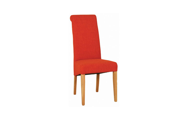 Lavenham Oak Furniture Collection - Lavenham Fabric Dining Chair Dark Orange