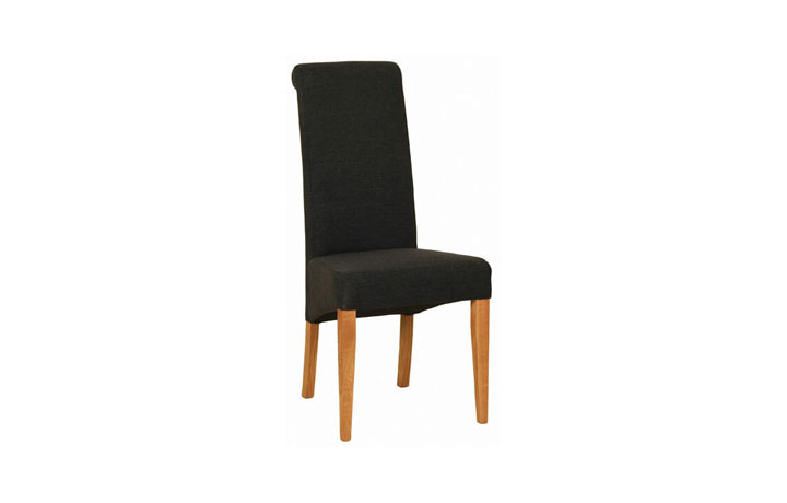 Lavenham Oak Furniture Collection - Lavenham Fabric Dining Chair Charcoal