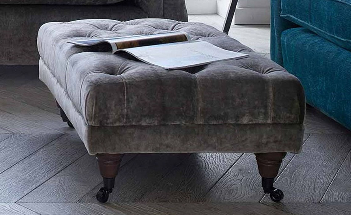 Foot Stools  - Classic Buttoned Footstool