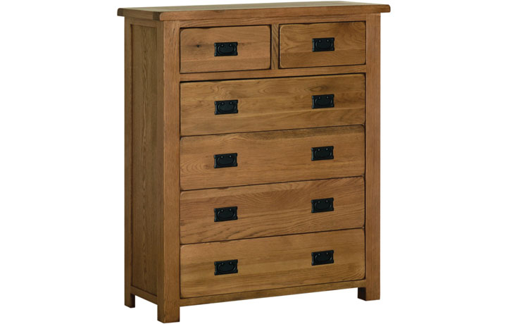 Chest Of Drawers - Balmoral Rustic Oak 2 over 4 chest of Drawers