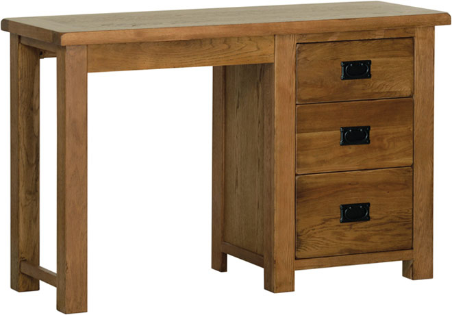 Chest Of Drawers - Balmoral Rustic Oak Single Pedestal Dressing Table
