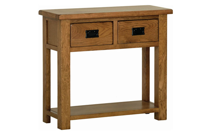 Balmoral Rustic Oak Range  - Balmoral Rustic Oak 2 Drawer Console Table