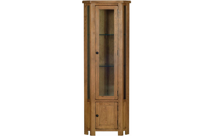 Display Cabinets - Balmoral Rustic Oak Corner Display Cabinet