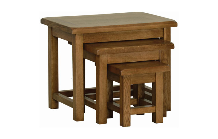 Nested Tables - Balmoral Rustic Oak Small Nest Of Tables