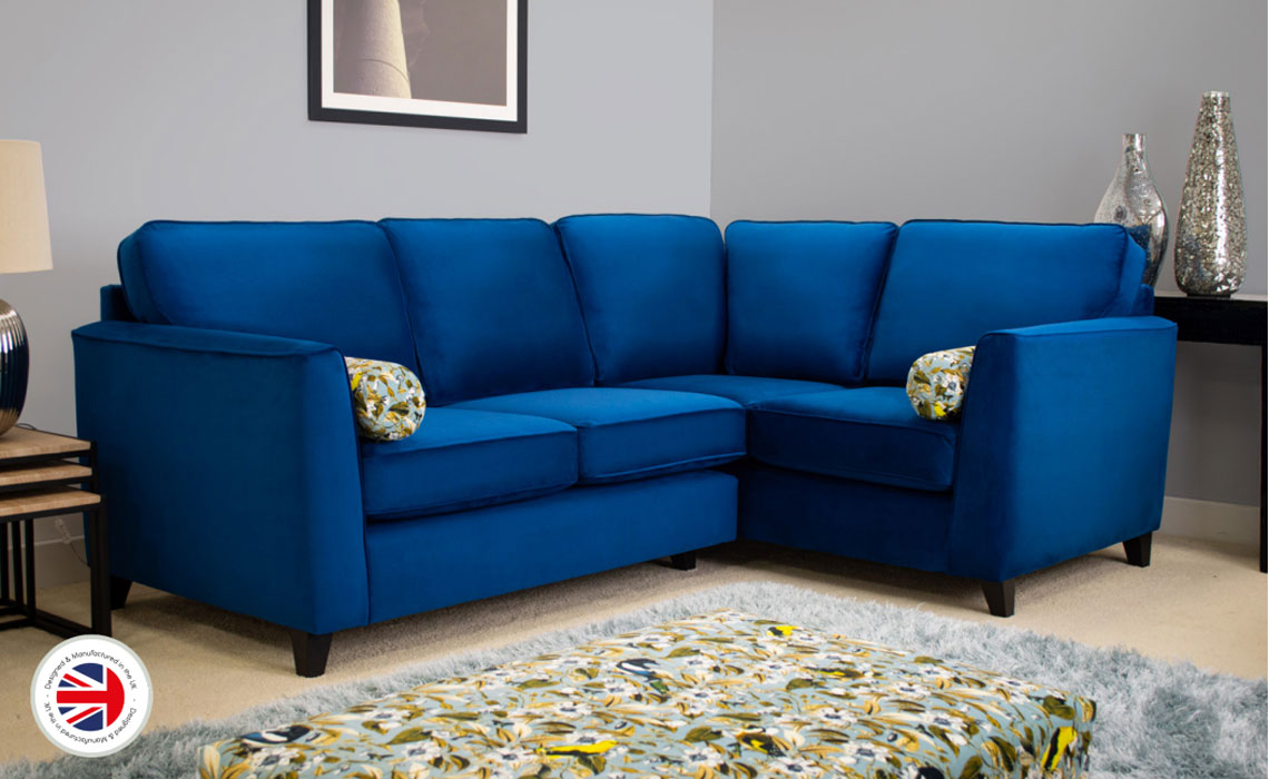 Royal blue clearance corner sofa