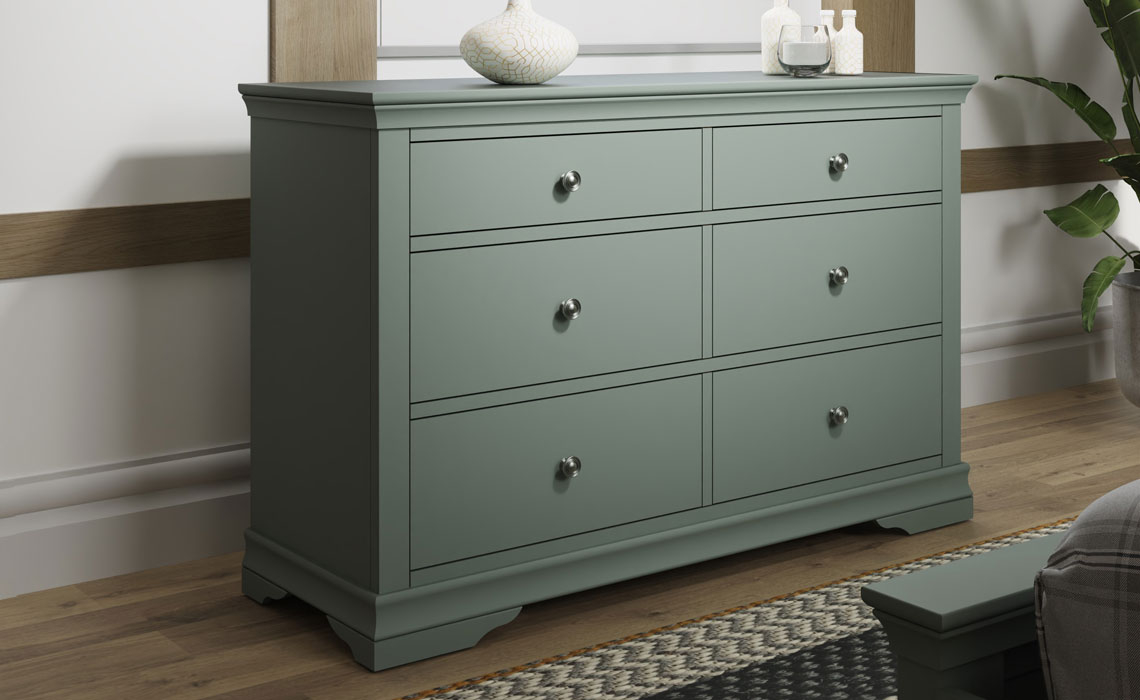 Chest Of Drawers - Salthouse Mint Green Painted 6 Drawer Chest