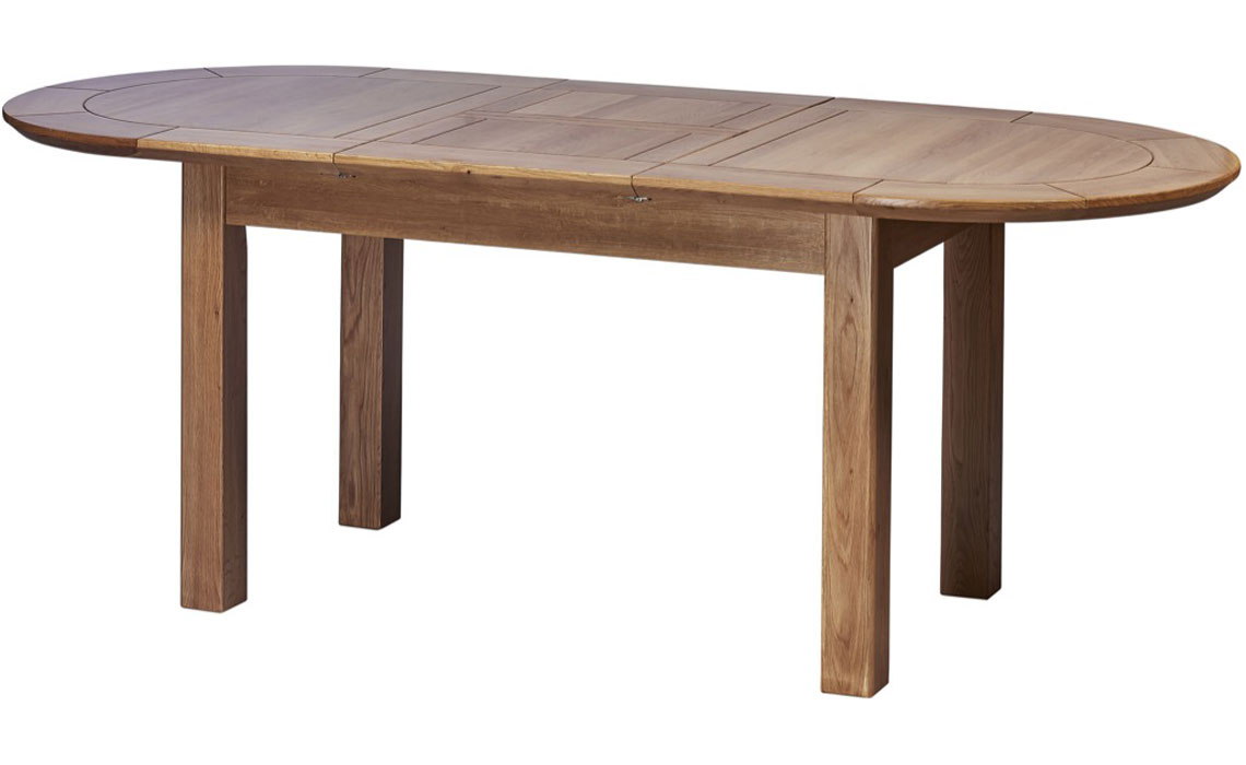 Dining Tables - Falkenham Solid Oak 162-212cm D-End Extending Table