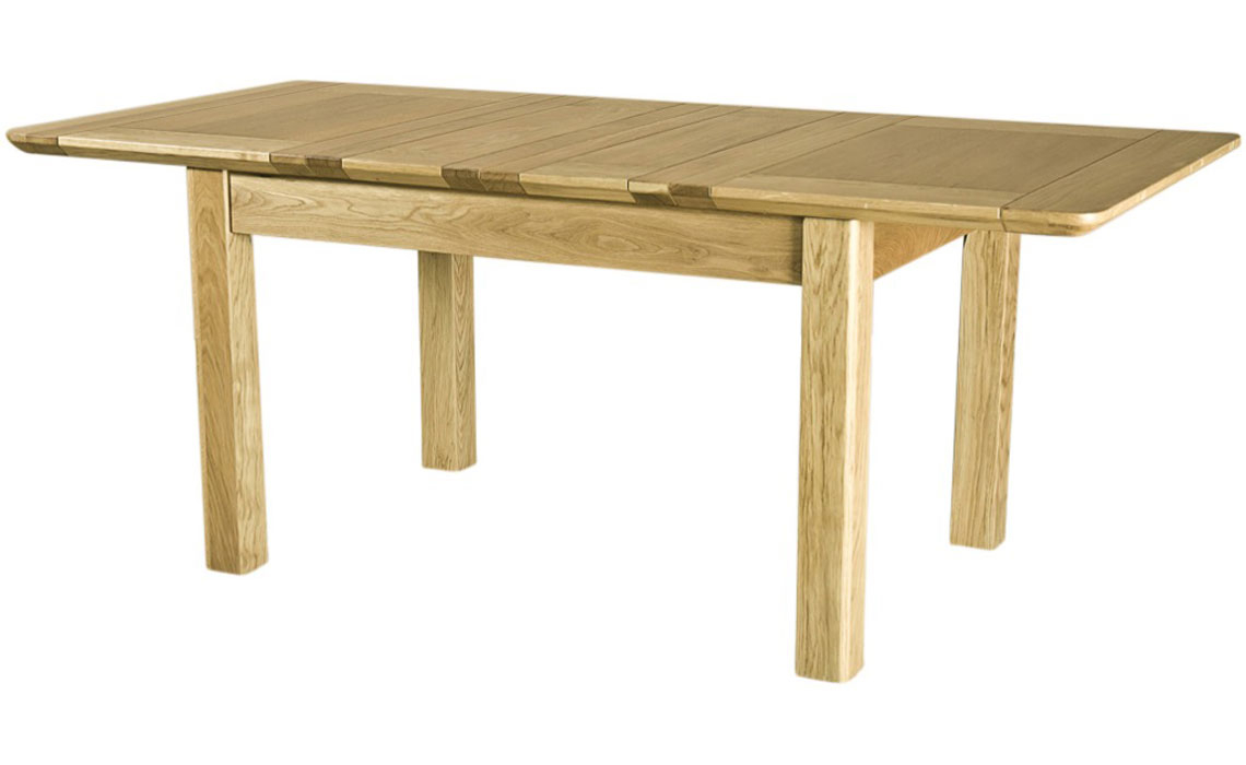 Oak Dining Tables - Falkenham Solid Oak 132-198cm Twin Leaf Extending Table