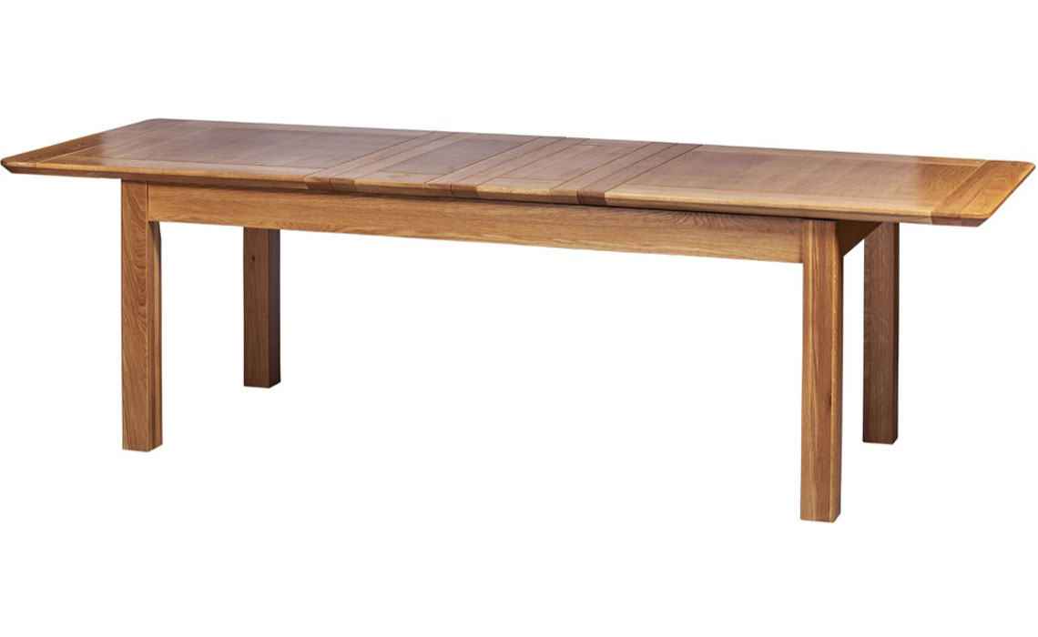 Oak Dining Tables - Falkenham Solid Oak 203-270cm Twin Leaf Extending Table