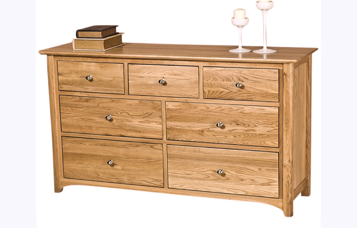 Oak Chest Of Drawers - Falkenham Solid Oak 3 Over 4 Chest Of Drawers