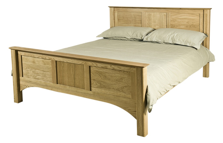 4ft6 Double Hardwood Bed Frames - Falkenham Solid Oak 4ft6 High End Double Bed Frame