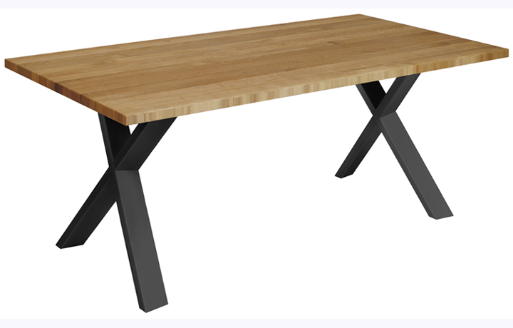 Oak Dining Tables - Aurora Oak 200cm Dining Table With X-Shaped Leg